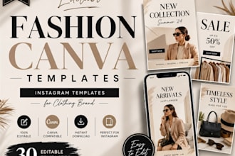 design editable fashion and clothing canva templates for instagram