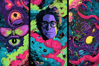 stunning illustration psychedelic, lifestyle, surrealism