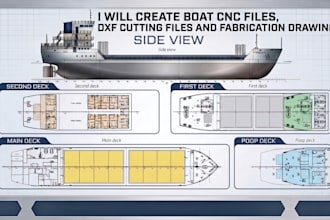 create boat cnc files, dxf cutting files and fabrication drawings