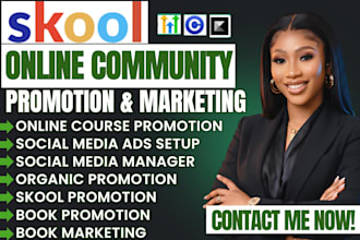 do book promotion and marketing skool community manager online course promotion