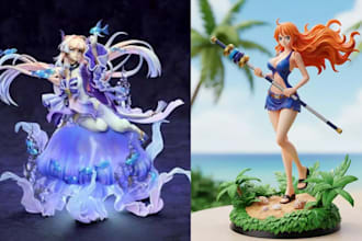 3d print and paint anime characters, resin action figures, and dnd miniatures