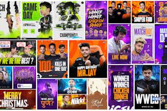 design esports social media creatives, banners and flyers