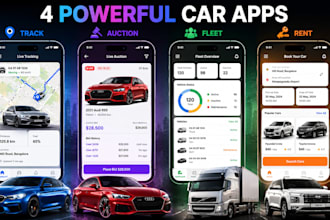 develop car tracking app, car auction app, fleet management app, car rental app