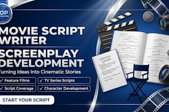 movie script screenwriting for film, TV shows and screenplay