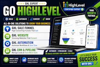 build gohighlevel ghl sales funnel, website and automation