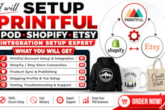 setup printful pod shopify etsy integration setup expert