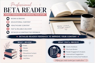professional beta reader for books and ebooks