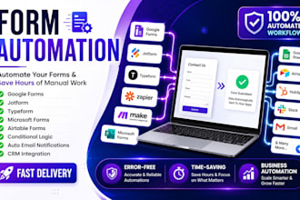 create jotform, typeform, google forms survey with logic and automation