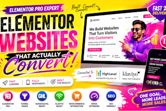 elementor, wordpress website with elementor pro, elementor website design