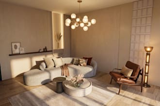 create realistic 3d interior rendering and 3d modeling