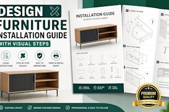 design a furniture installation guide with visual steps