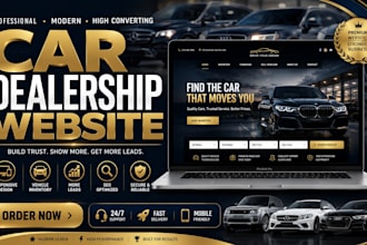 design a modern car dealership website, auto dealer website in wordpress