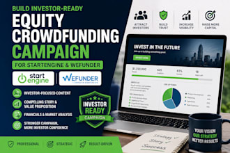build investor ready equity crowdfunding campaign for startengine and wefunder