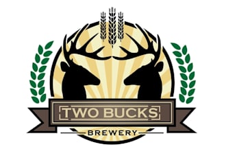 design captivating logo for two bucks brewing beer bar