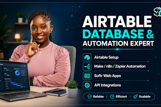 design airtable database make com n8n automation zapier expert softr web app