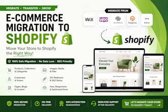 migrate wix, woocommerce, squarespace, webflow to shopify store