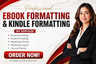 format your ebook, kindle, paperback, journal, manuscript and  workbook  layout