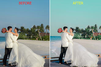wedding photo editing and retouching in lightroom