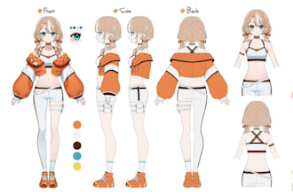 do rig live2d vtuber model anime vtuber for vtube studio