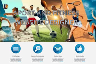 modern website landing page for sports fitness industries