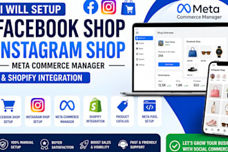 facebook shop instagram shop meta commerce manager, shopify integration