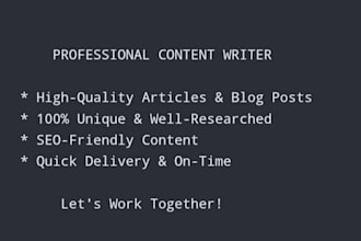 write high quality articles and blog posts for your website