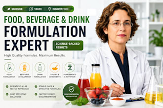 do chemical formulation, food science recipe, cosmetic and beverage formula