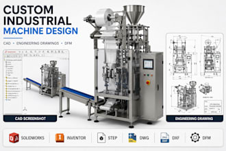 design custom industrial machine cad model conveyor mechanical for manufacturing