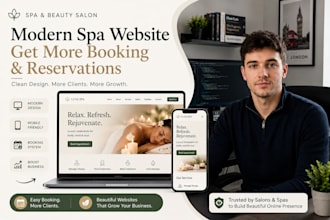 design spa website, beauty salon website, hair salon, with online booking