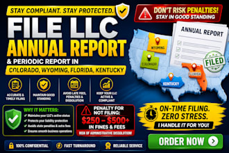 file llc annual report, periodic report in colorado, wyoming, florida, kentucky