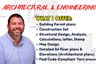 design complete architectural structural and mep permit drawings