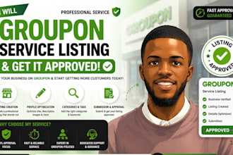 create optimized and approved service local business listing on groupon with SEO
