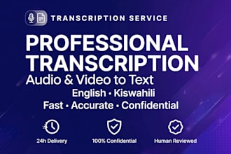 transcribe audio to text english and kiswahili ex rev transcriber