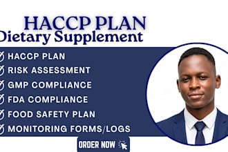 develop haccp plan for dietary supplements gmp and fda compliance