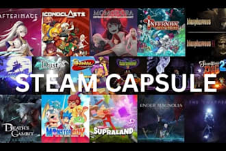 do steam capsule art, game art, game banner, game marketing