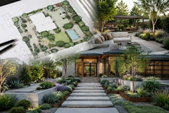 do 3d landscape, garden, planting design, city permit and outdoor space design