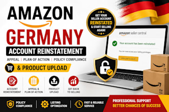 reinstate amazon germany seller account and upload products reinstate account