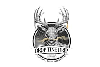 make deer hunters logo with authentic urine scent business