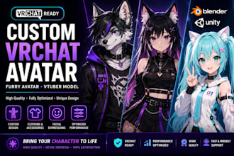 create custom vrchat avatars furry avatars and vtuber models