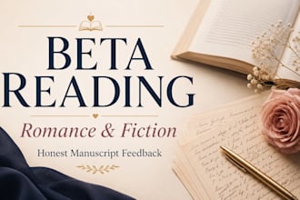 beta read your romance or fiction manuscript