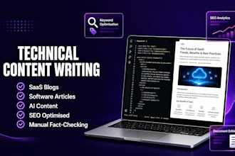 write technical content, saas blogs and software articles