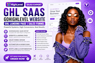 ghl saas gohighlevel website ghl landing page sales funnel