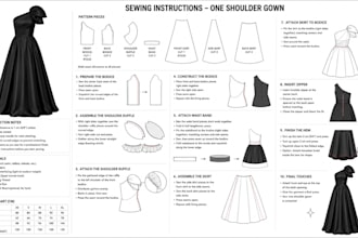 create clear step by step sewing instructions with illustration for your pattern