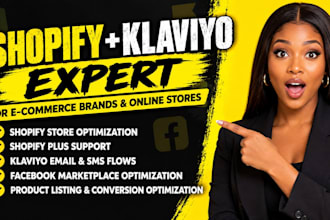 shopify optimization klaviyo email flows facebook marketplace listing support