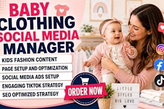 manage baby clothing social media, kids fashion and instagram marketing