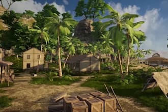 do survival or open world game development and environment in unreal engine 5
