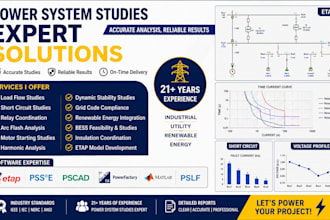 all types of power system studies in etap,pscad,psse,pslf