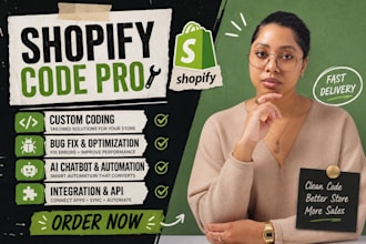 do shopify custom coding and shopify bug fix shopify ai chatbot integration