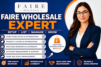 do faire product listing, store management and boutique outreach