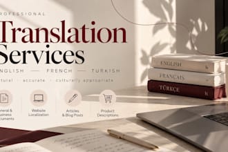 translate english, french and turkish documents and websites